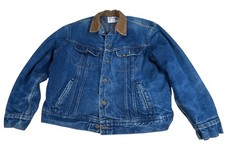 VTG Lee Storm Rider Denim Jacket Sz 46R Corduroy Blanket Lining Union Made USA