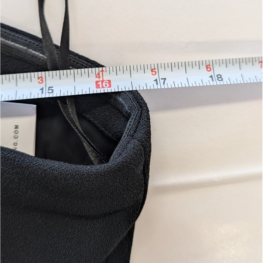 Anine Bing Thea Bustier Strapless Corset Top Womens M Black Crepe Cropped NWT image 8