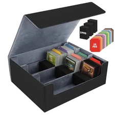 AOBOPLE Trading Card Storage Box,1800+ Card Box Storage with 24 Dividers and ...