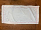 White & Pink Cotton Vintage Embroidered Set w/ Lace Trim, 2pc Placemat & Doily — photo 1