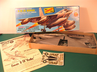 Lindberg Convair B-58,  Hustler , No. 560.98, Scale 1:85; 105 Teile, Made in USA