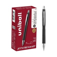 uni-ball Jetstream RT Retractable Ballpoint Pens Medium Point, 1mm, Black, 12...