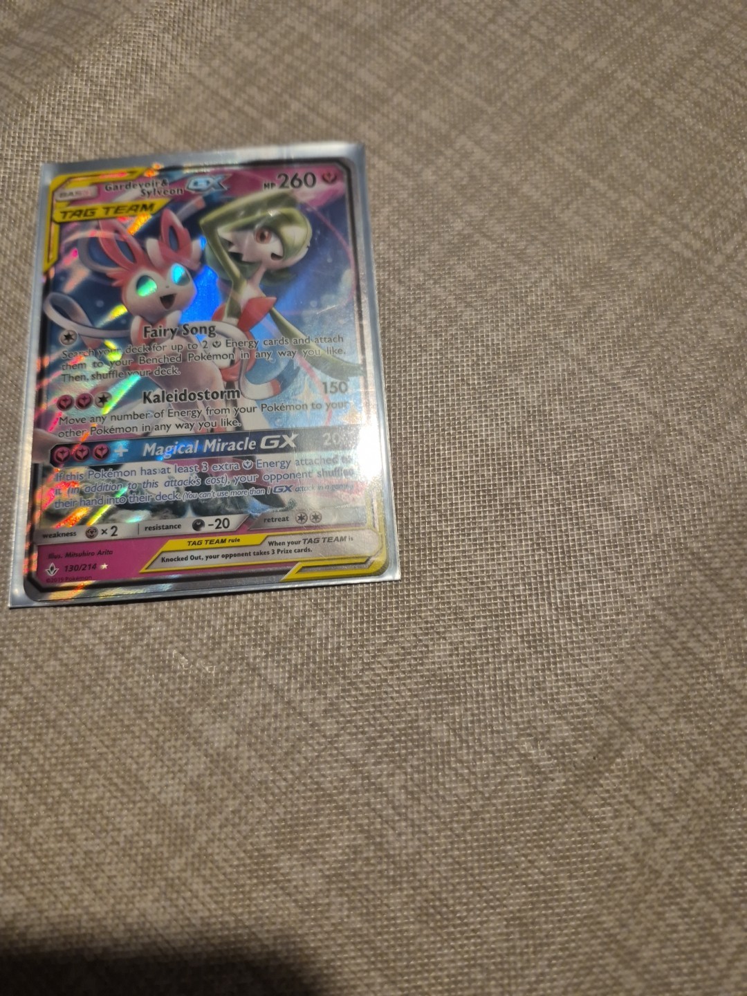 Pokemon Gardevoir & Sylveon GX Unbroken Bonds Holo Card 130/214 Ultra Rare SM