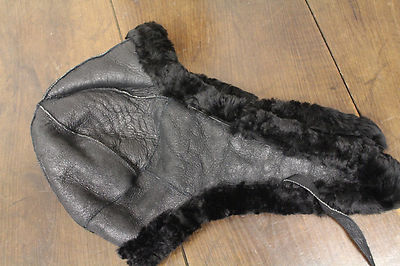 Bonnet Aviateur Unisexe En Laine Et Cuir - Taille L, Noir, Protège Cou - Neuf Avec étiquettes