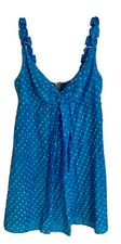 Nine West Women's Sleeveless Light Blue Polka Dot Dress Size 10