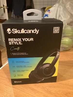 Skullcandy Cassette Wireless On Ear Kopfhörer - Schwarz, Brandneu.