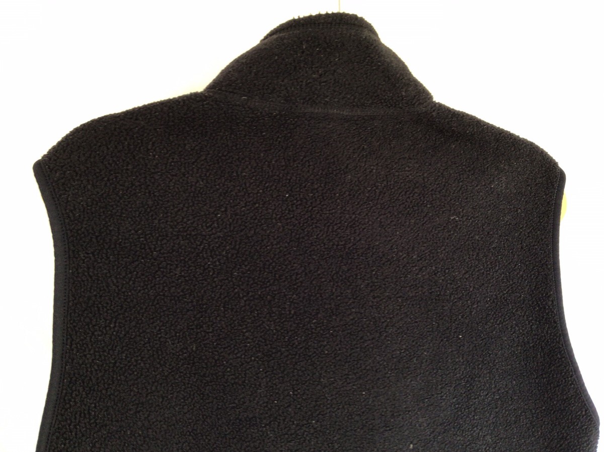 Vintage Men's PATAGONIA Synchilla Black Fleece Full Zip Vest Size