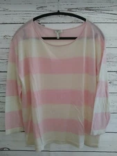 NWOT JOIE Sweater Large L Pink White Ultra-Soft Wool Silk Cashmere Pullover