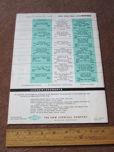 Folleto vintage de 1959 Dow Chemical Saran Wrap usa tu congelador todos los días - Imagen 3 de 4
