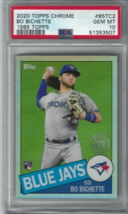 2020 TOPPS CHROME #85TC2 BO BICHETTE PSA 10 GEM MINT 1985 TOPPS RC ROOKIE JAYS