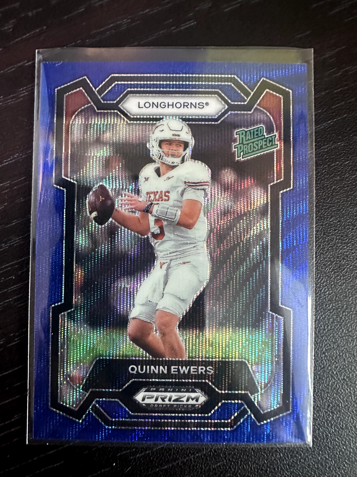 2024 Panini Prizm Draft Pick Rated Prospect Quinn Ewers Blue Wave  224/249