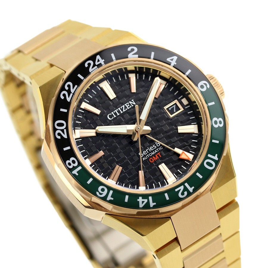 Citizen Series 8 NB6033-51E GMT Gold Tone Black Analog Automatic Men ...