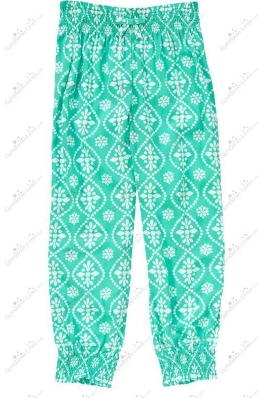 Gymboree Girls sz 5 Sparkle Safari Aqua Batik Print Pants Rayon NWT - Image 2 of 2