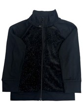 Xersion Girls Black Sparkly Quick Dry Zip Up Sweatshirt Jacket
