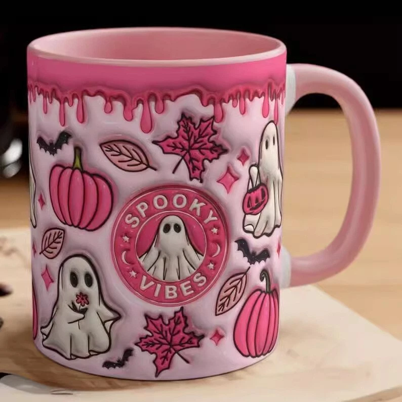 Nueva taza de café de cerámica calabaza de Halloween 12 oz 2024 Foto 3 de 4