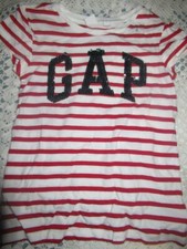 nwt Gap Kids red stripe blue sequin Gap logo short sleeve top girls 10 free ship