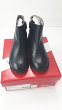 KICKERS RUSTY BLACK LEATHER GIRLS ANKLE BOOTS