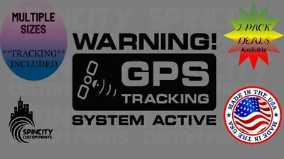 WARNING GPS Tracking Vinyl Car Window Decal Laptop Bumper System Active Sticker
