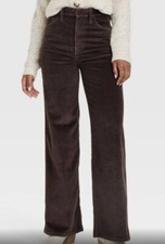NWT Universal Thread Brown High Rise Wide Leg Corduroy Pants Size 0R