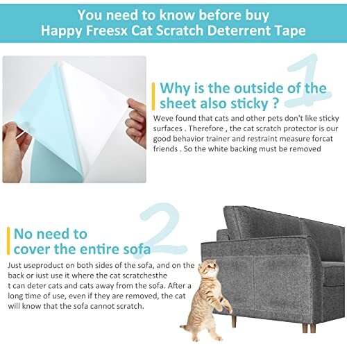 Improved No Pins Hurt,Fldofaves Double Thick Anti Cat Scratch Furniture Protector