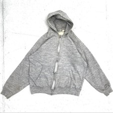 1980s thermal lined grey hoodie size L
