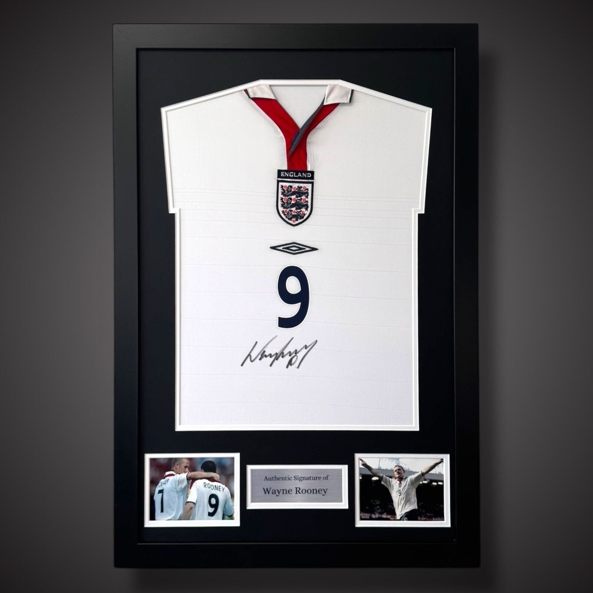 Wayne Rooney Hand Signed Framed England Shirt 2003/05 With COA