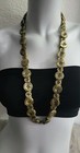 VTG LONG BEADED STATEMENT NECKLACE LOT LUCITE MOONGLOW & MARBLED BUTTON BEADS 2p — photo 1