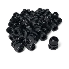 MGI SpeedWare 3/4" NPT Strain Relief Nylon Cord Grip Cable Glands, Black Plas...