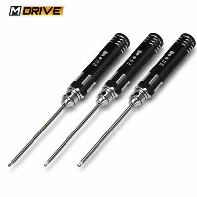 MDrive MD22000 2, 2,5 und 3 mm   Kugelsechskant Werkzeugsatz  Alugriff HSS Stahl
