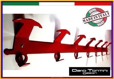 7 Seater Wall Mounted Hanger Red - Wall Coat Hanger