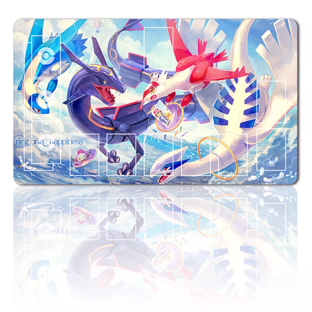 Red and Blue Dragon with Pokemon Compatible Zones - Playmat