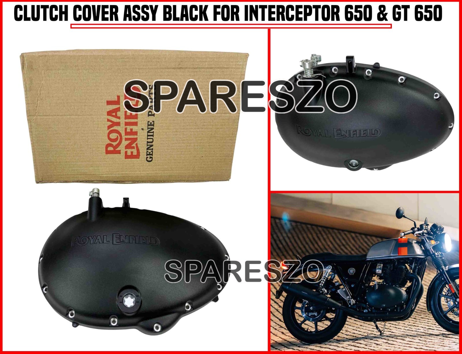 CLUTCH COVER ASSY BLACK FIT FOR ROYAL ENFIELD GT 650 & INTERCEPTOR 650