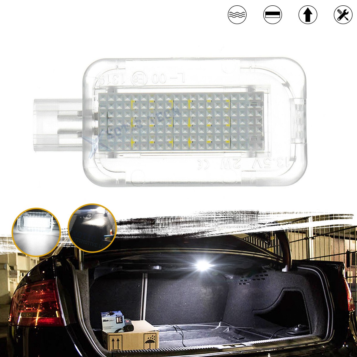 For Acura TSX TLX ILX TL White Canbus 18-SMD LED Trunk Cargo Area