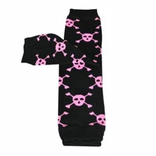 Wrapables Animals and Fun Colorful Baby Leg Warmers - Skulls Pink
