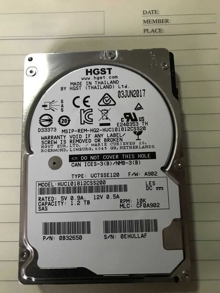 H.G.S.T HUC101812CSS200 1.2TB 10K RPM 128MB Cache SAS 12Gb/s 2.5" Hard Drive - Image 2 of 2