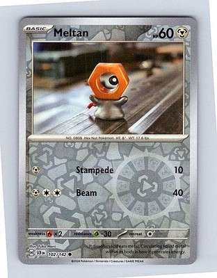 Meltan - Reverse Holo 102/142 SV07: Stellar Crown Common NM