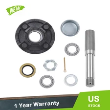 4 on 4" Trailer Hub Kit and 1" Round BT8 Spindle, With Trailer Bearing Kit