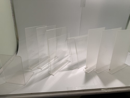 Lot of 12 Clear Acrylic Sign Holders 8.5x11 Tabletop Displays
