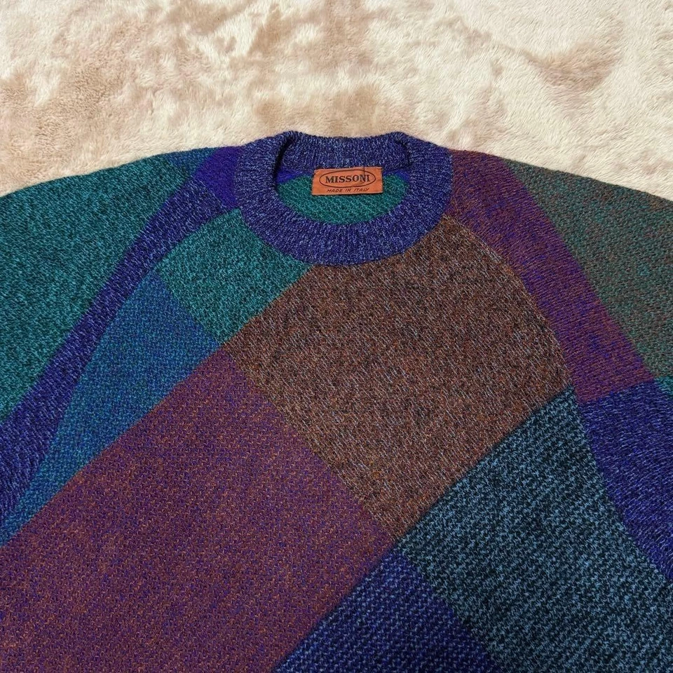 [EXC] Pull tricoté mohair Missoni années 90 multicolore patchwork orange :... - Photo 2/4