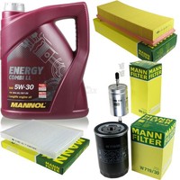 Inspektionspaket 5L Mannol Energy 5W-30 FüR Seat Cordoba 1.6I 1.8 T 20V Cupra