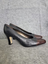Etienne Aigner 8 1/2 Pumps Black/ Dark Brown Leather Upper Heels Pre