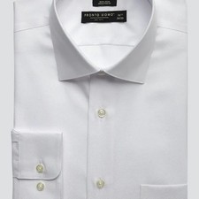 Pronto Uomo Men's White Non-Iron Executive Fit Dress Shirt, Size 17 Neck, NWOT