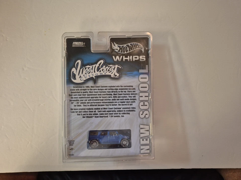 Hot Wheels Whips West Coast таможня новый школьный Hummer H2 ограниченный выпуск синий - Изображение 3 из 3