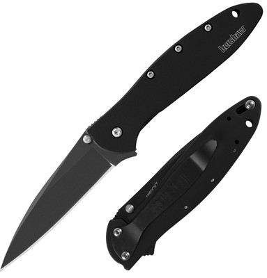 Kershaw Leek Assisted Folding Knife 3'' 14C28N Steel Blade Black Stainless Handle
