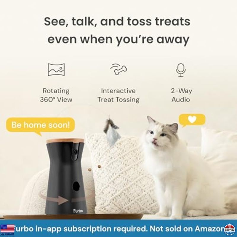 360° Cat Camera with Treat Dispenser, Smart Features & Pet Safety Alerts