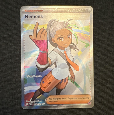 Pokemon TCG SV Paldean Fates Nemona Full Art Holo Ultra Rare 229/091 EN