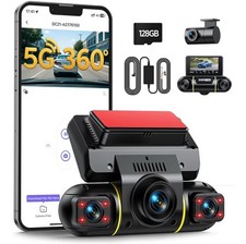 LAMTTO 360 Degree View 4 Channel Dash Cam Front and Rear 5G WiFi Wireless