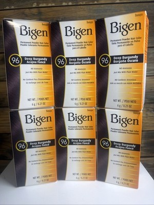 Bigen Permanent Powder Hair Color - 96 Deep Burgundy (6 Box Lot)