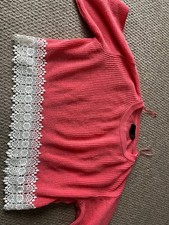 Topshop coral crop jumper. Size 14