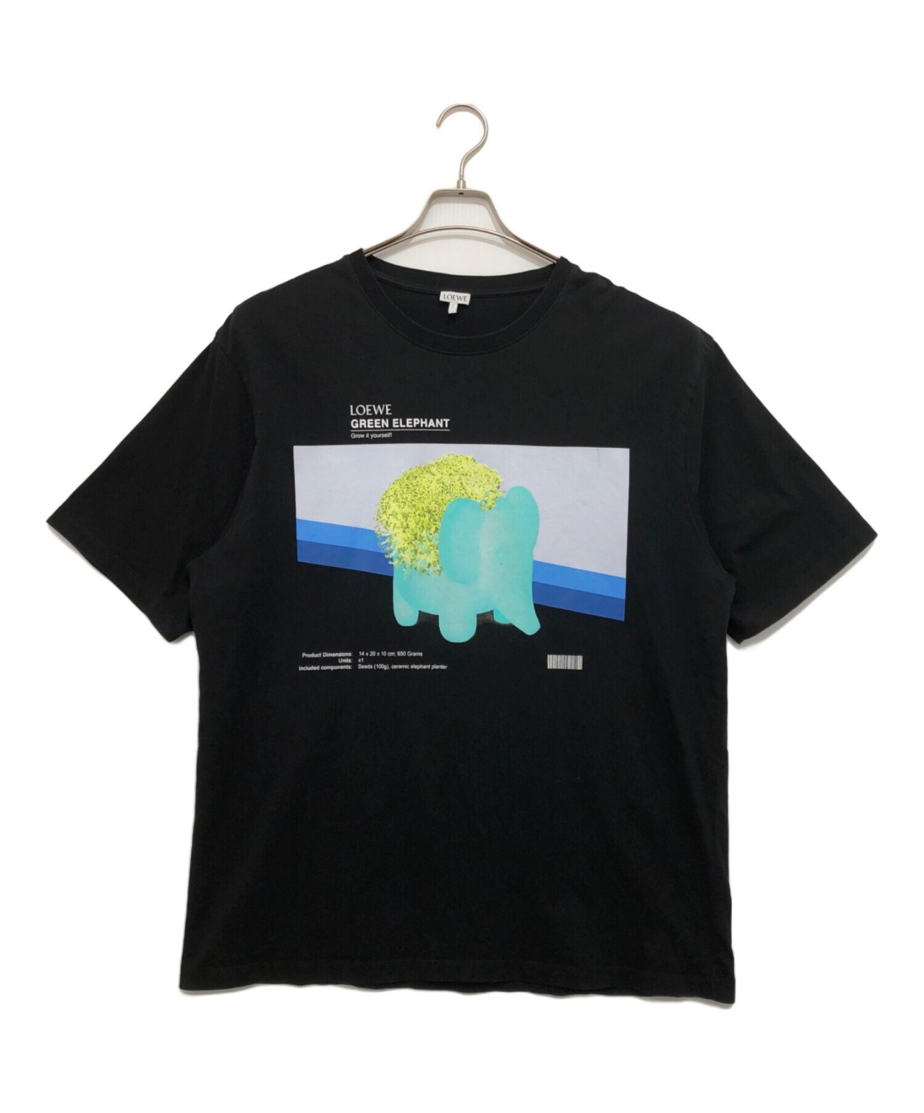 LOEWE Cheer Elephant T Shirt H526Y22X74 Black Cotton Graphic Tee Size L
